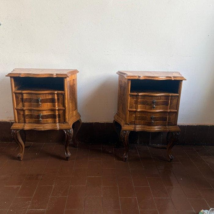 Table de chevet (2) - Bois, Ronce, Antiek en Kunst, Antiek | Overige Antiek