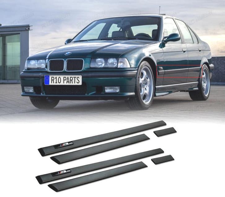 MOULURES LATÉRALES PORTES BMW E36 LOOK M3 BERLINE TOURING, Auto-onderdelen, Carrosserie, Verzenden
