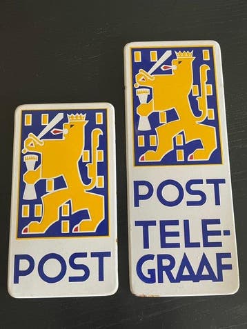 Emaille bord POST TELEGRAAF - Emaille plaat (2) - Emaille