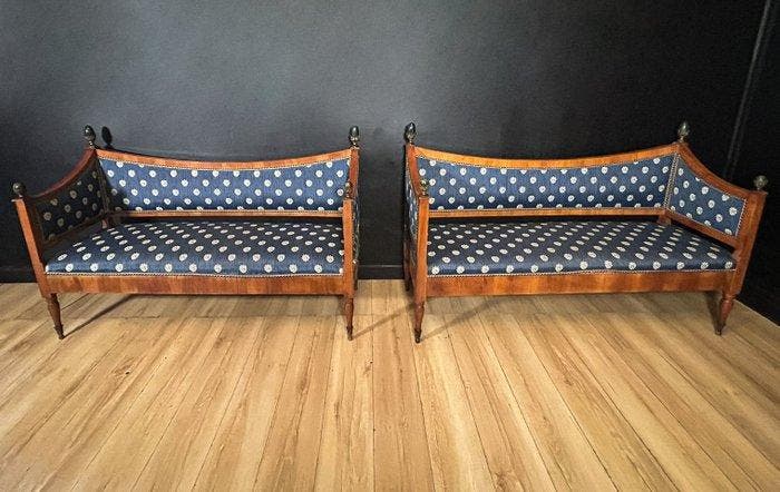 Sofa (2) - Mahonie - Paar Impero-sofas, Antiquités & Art, Antiquités | Meubles | Chaises & Canapés