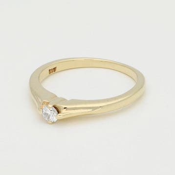 Bague - 14 carats Or jaune Diamant (Naturelle) - Solitair, Nieuw