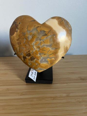 Jaspis Hartvormig en bol op sokkel - Hoogte: 13.5 cm -, Antiek en Kunst