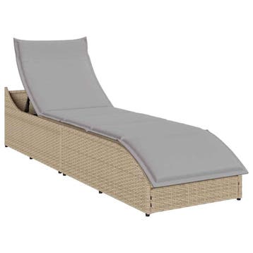 vidaXL Ligstoel inklapbaar met kussen opbergruimte poly, Tuin en Terras, Verzenden, Nieuw