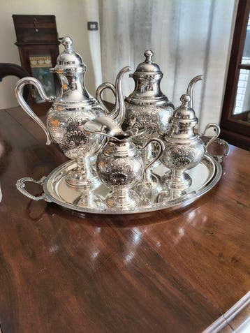 Service à thé et café (5) - Argent 800, Antiquités & Art