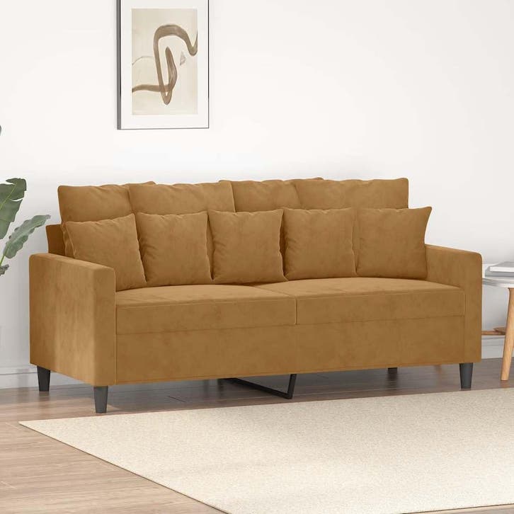 vidaXL Tweezitsbank / zetel 140 cm stof bruin, Huis en Inrichting, Zetels | Zetels, Nieuw, Verzenden