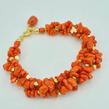 Koraal - Zilver, Verguld - Armband - CORALLO MEDITERRANEO
