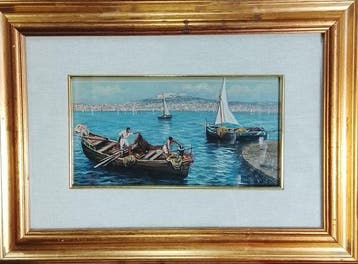 Scuola italiana (XX), firmato A. Pr - Marina napoletana