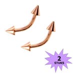 Fako Bijoux - Wenkbrauw Piercing - Spike - 3mm - Rosé, Handtassen en Accessoires, Piercings, Verzenden, Nieuw