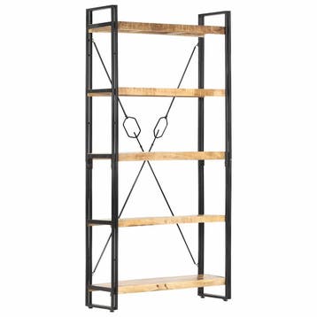 vidaXL Boekenkast met 5 schappen 90x30x180 cm massief, Verzenden, Nieuw
