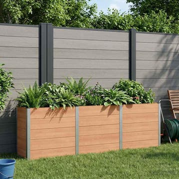 vidaXL Verhoogde plantenbak Bruin 300 x 50 x 91 cm WPC en, Tuin en Terras, Verzenden, Nieuw