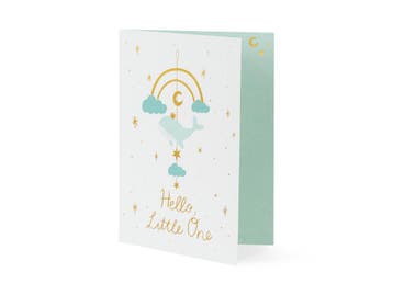 Blauwe Uitnodigingen Hello Little One 14x20cm 11st, Verzenden, Nieuw