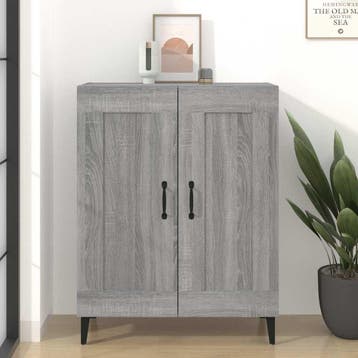 vidaXL Dressoir 69,5x34x90 cm bewerkt hout grijs sonoma, Verzenden
