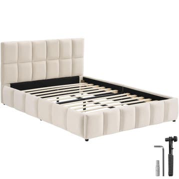 Stoffen bed Shirley met lattenbodem, draagkracht 250 kg, Verzenden, Nieuw