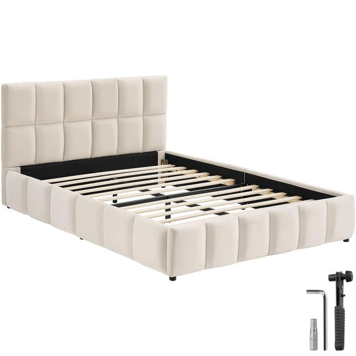 Stoffen bed Shirley met lattenbodem, draagkracht 250 kg, Electroménager, Électroménager & Équipement Autre, Envoi