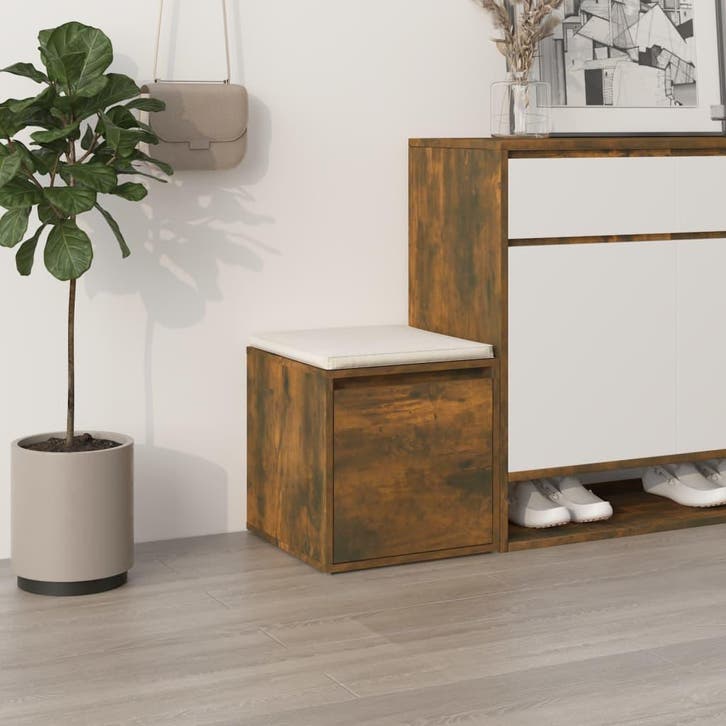 vidaXL Opbergbox met lade 40,5x40x40 cm bewerkt hout gerookt, Huis en Inrichting, Kasten | Overige, Nieuw, Verzenden