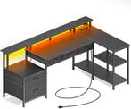 Bureau - Computertafel - Hoekbureau - 163x88 cm - Grijs - Ro, Verzenden, Nieuw