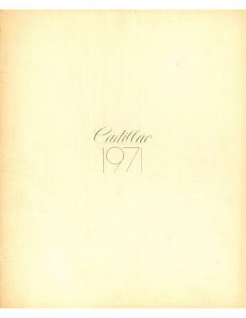 1971 CADILLAC PROGRAMMA BROCHURE ENGELS (USA)