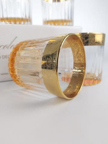 SECOLOVENTESIMO - Drinkservies (6) - Geen loodkristal Gold