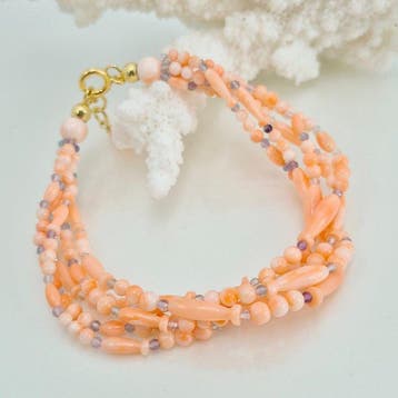 Koraal - Zilver, Verguld, Zonder reserveprijs - Armband -