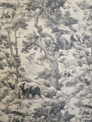 300x280cm! Stof Luxury Safari Artmaison - Olifanten,