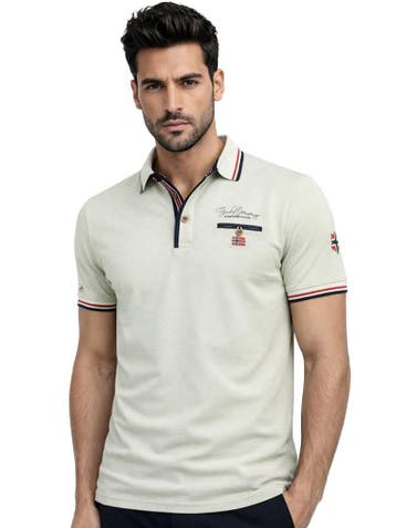 Geographical Norway Denim Polo Shirt Kblended Matcha, Verzenden
