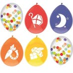 Sinterklaas Confetti Ballonnen 30cm 6st, Verzenden, Nieuw