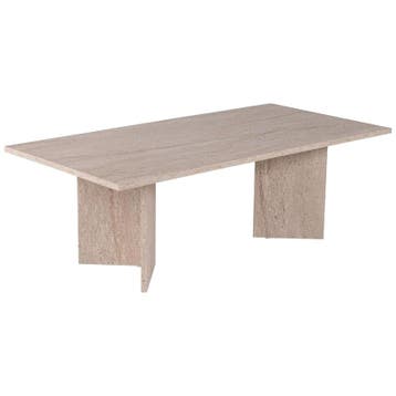 Evila Modern Coffee Table, Travertine Color, 119 X 60 X 40, Huis en Inrichting, Verzenden, Nieuw, 50 tot 100 cm, Scandinavisch