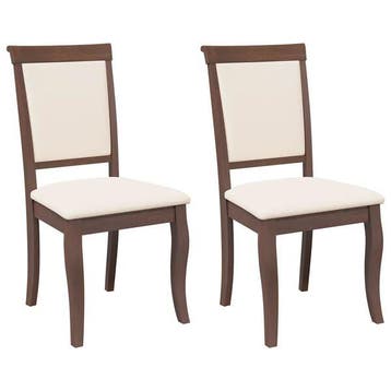 Eetkamerstoelen set (2) hout | 74% korting | Retour deal, Twee, Bruin, Verzenden, Zo goed als nieuw