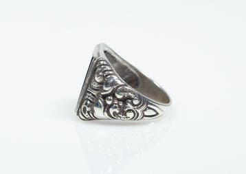 - 835 argent - Onyx - Anneau-signet - Bague