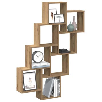vidaXL Wandschap kubus 90x15x119,5 cm bewerkt hout, Verzenden, Nieuw