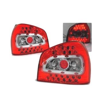Feux Arrière Pour Audi A3 96-00 Led Rouge Blanc, Verzenden