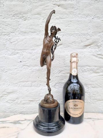 Sculpture, Mercurius - 43 cm - Bronze, Marbre