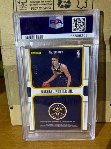 Panini Michael Porter Jr. Gold /10 Auto - PSA 10 - 1 Graded, Verzamelen, Nieuw