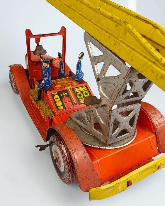Mettoy - Blikken speelgoed - Brandweer ladderwagen -, Antiek en Kunst, Antiek | Speelgoed