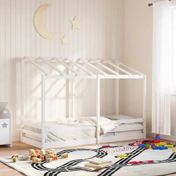 vidaXL Kinderbed met bedhuis 75x190 cm massief grenenhout, Huis en Inrichting, Verzenden, Nieuw