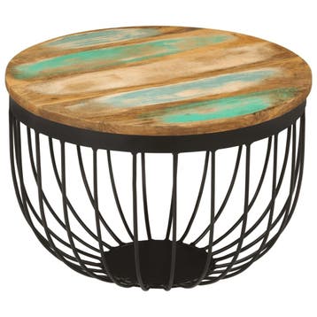 vidaXL Salontafel Ø 50x35 cm massief gerecycled hout en, Huis en Inrichting, Verzenden, Nieuw