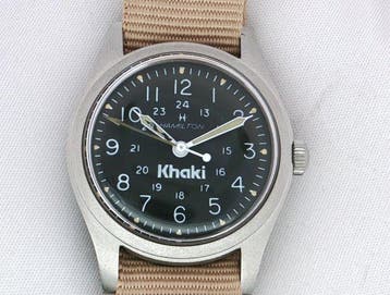 Hamilton - Khaki - Sans prix de réserve - 921980 - Homme -, Handtassen en Accessoires, Horloges | Heren, Nieuw
