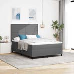 vidaXL Boxspring bed Lichtgrijs en wit 140 x 190 cm Corduroy, Verzenden, Nieuw