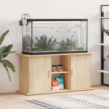 vidaXL Aquariumstandaard Sonoma Eiken 121x41x58 cm Bewerkt, Dieren en Toebehoren, Verzenden, Nieuw