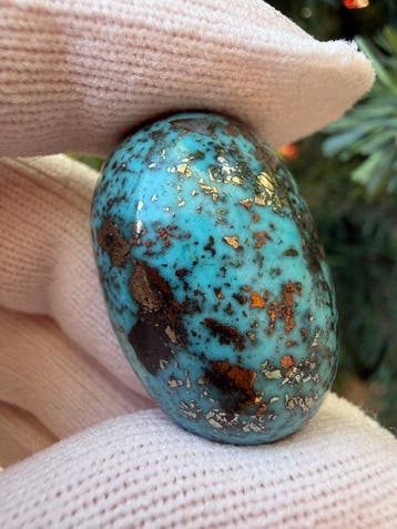 Turquoise Echt juweel! Topkleur Neishabour Turkoois 51,75