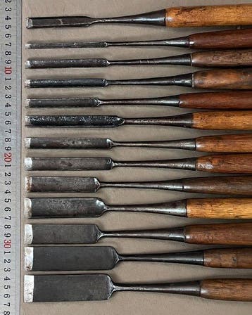 Werkgereedschap (13) Industrieel design - Een set van, Antiek en Kunst