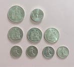 Frankrijk. Lot de 9 monnaies en argent, 1960/1986