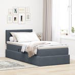 vidaXL Opbergbed met matras met opslag Donkergrijs 90 x 200, Verzenden
