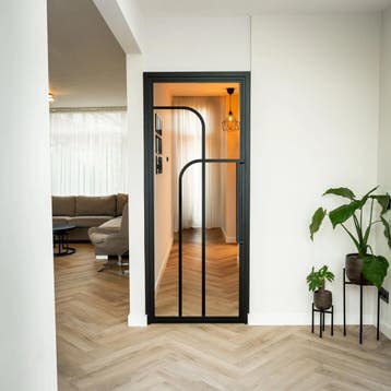 Stalen Binnendeur - Zwart - 4 Vlaks rond - Helder glas, Binnendeur