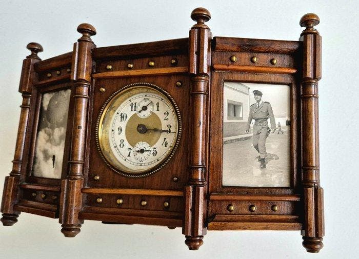 Horloge de table - Hermle - Antique Bois - 1920-1930 -, Antiek en Kunst, Antiek | Klokken