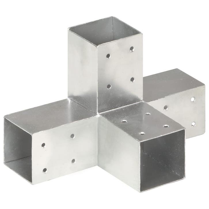 vidaXL Paalverbinding X-vorm 71x71 mm gegalvaniseerd metaal, Tuin en Terras, Palen, Balken en Planken, Nieuw, Verzenden