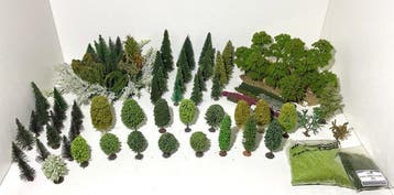 Heki H0 - Décor de train miniature (103) - Lot darbres et