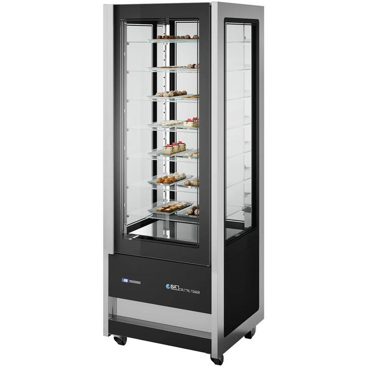 Koelvitrine | CRISTAL TOWER | 565L | RVS/Zwart | +1°C/+10°C, Zakelijke goederen, Horeca | Keukenapparatuur, Nieuw in verpakking