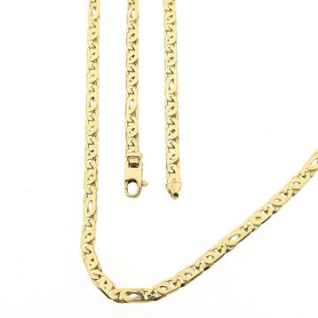 Gouden valkenoog schakelketting | 50 cm, Handtassen en Accessoires, Kettingen, Ophalen of Verzenden, Gebruikt, Goud, Goud