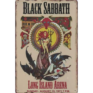 Wandbord Concert Bord - Black Sabbath Long Island Arena 1971, Nieuw, Poster, Artwork of Schilderij
